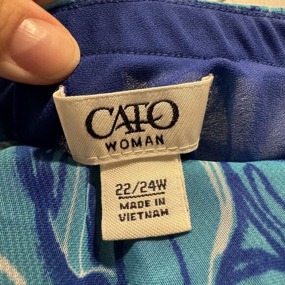 Cato Maxi Skirt Flowy Blue Office Career Boho Modest Tropical Womens sz 22/24W - Picture 3 of 9